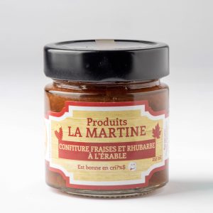 Confiture fraises et rhubarbe à l'érable 212ml Cabane à Sucre La Martine